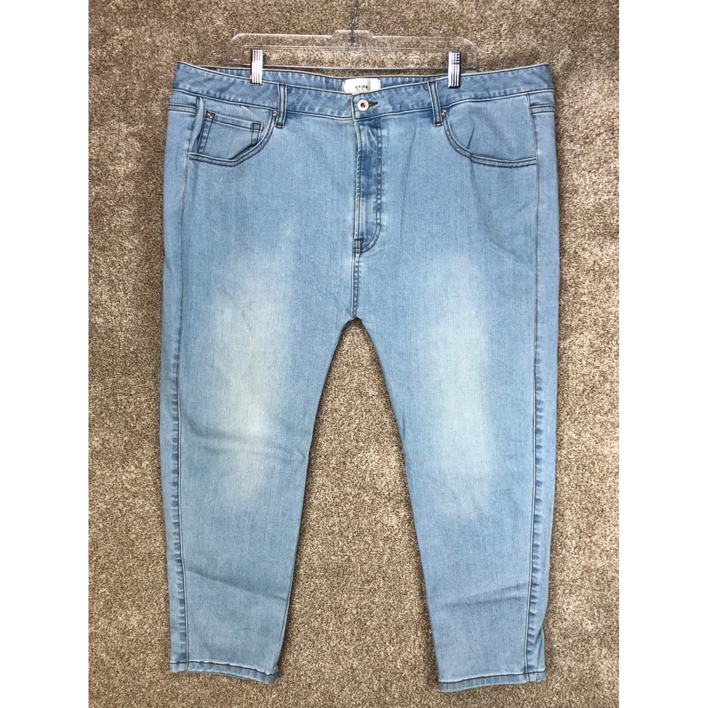 Sene High Waisted Stretch Jeans Womens 20W Light Wash Blue Stretch Custom Denim